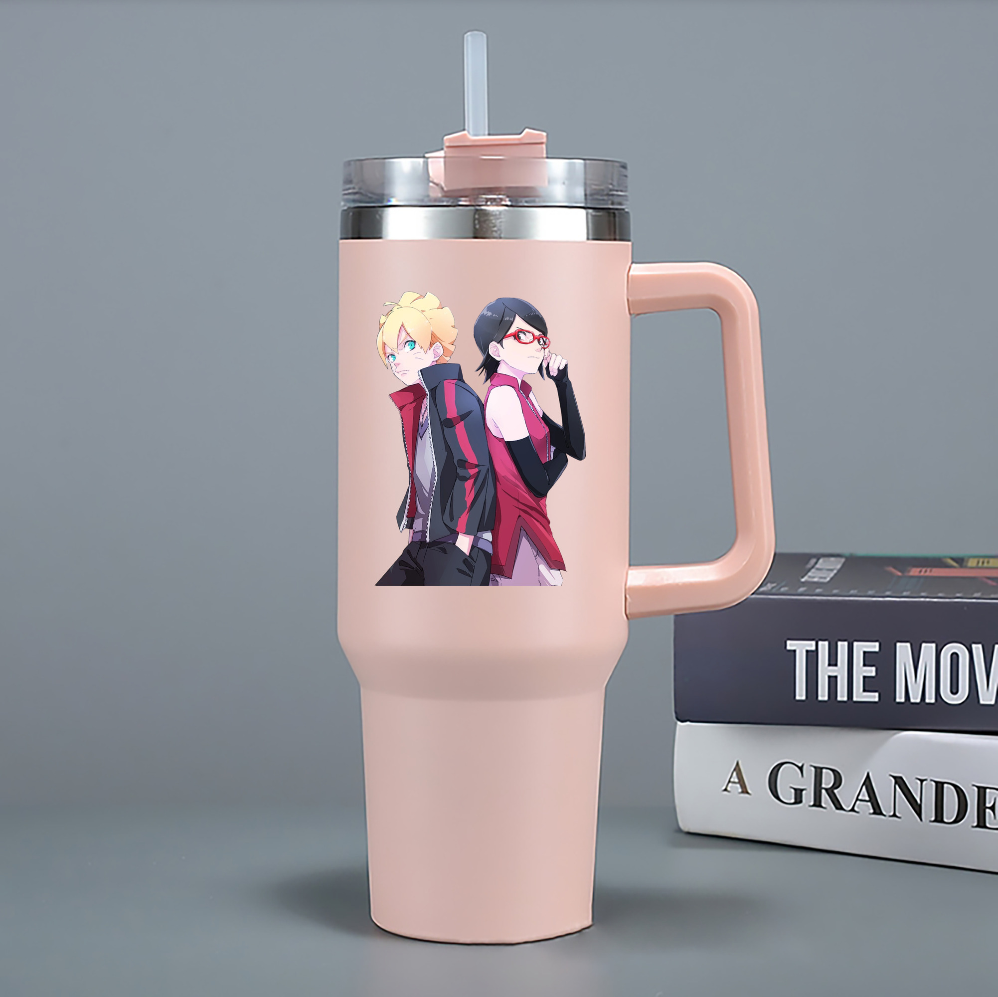 （画像用） NARUTO -ナルト- うちは サラダ Uchiha Sarada 1200mL車用タンブラー - クリスタルステッカー（プラスチックストロー付き）